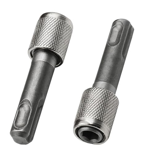 2 Stück Sds Plus Adapter Schaft,6.35 mm Sds Bithalter,Silber Bohrfutter Adapter,Spannfutter Ersatzteile,Erdbohrer Bohrerhalter SDS-Adapterzubehör für Impact Drill Hammer Drill,Sechskant Rundschaft