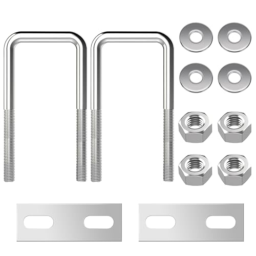 U Schrauben M8 U Bolzen Edelstahl U Bügelschraube mit Mutter Rahmenplatte Unterlegscheibe 40 mm Innenbreite für Rohr Befestigung 2 Stück M8 40x100mm