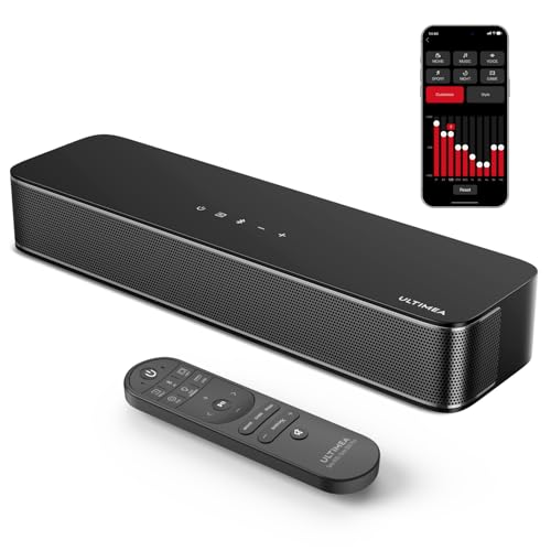 ULTIMEA 2.1 Kanal Soundbar für TV Geräte mit integriertem Subwoofer, APP-Steuerung, All-in-One Soundbar für Fernseher, TV-Lautsprecher mit verstellbarem Bass, Bluetooth 5.3 TV Soundbar, Solo B30 Pro