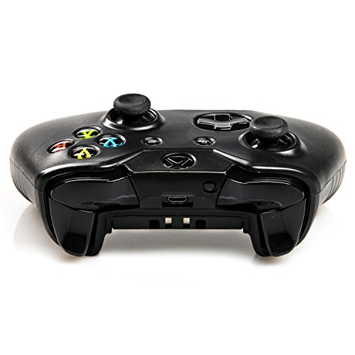 giZmoZ n gadgetZ GNG Genoppte Anti-Rutsch-Hülle aus Silikon für Xbox One x 1(schwarz) + Thumb Grips x 8