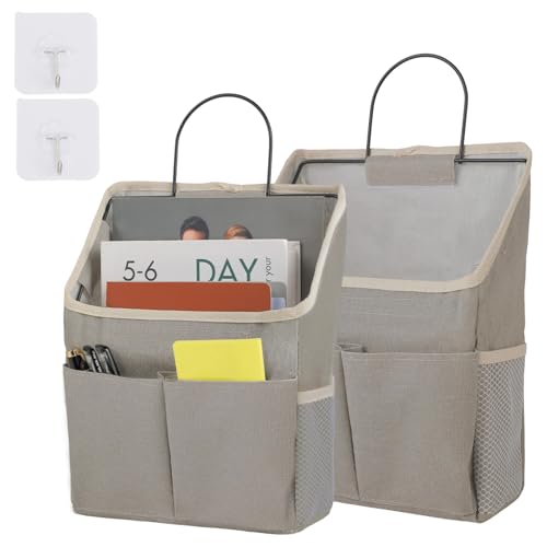 Hänge Organizer - Bad Organizer Hängend - Hängende Aufbewahrung Organisatoren 2 Stück - Wandorganizer für Badezimmer, Schlafzimmer, Wohnmobil (Grau)