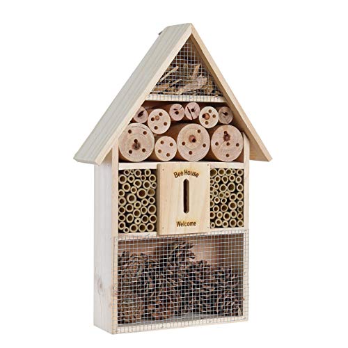 ESTEXO Insektenhotel Insektenhaus Nistkasten Brutkasten Insekten Hotel Holz Bienen Unterschlupf Schmetterling (48x31x10 cm)