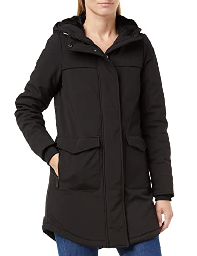 ONLY Damen Softshelljacke OnlMaastricht Kurz-Mantel mit Kapuze 15192522 black S