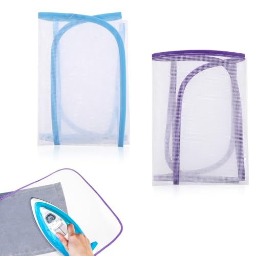 JIYIN 2 Stück Bügeltuch, 60 x 40 cm Mesh Stoff Bügeltuch Pad Bügelmatte Anti-Fokus-Schutzpolster Bügel Schutztuch für Einfaches Bügeln und Schutz
