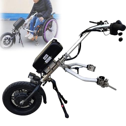 Rollstuhl-Traktionsgerät, 500 W, Rollstuhlkopf, elektrischer Antriebskopf, 48 V/16 Ah, Akkulaufzeit 65 km, 3-Gang-Einstellung, Rollstuhl-Traktionsgerät mit LCD-Display, Ein Sportrad-Traktion