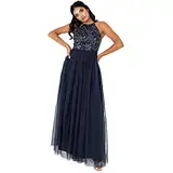 Maya Deluxe Damen Rl004 Mm Bridesmaid Dress, Navy, 42 EU