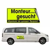 Monteur gesucht Magnetschild neongelb