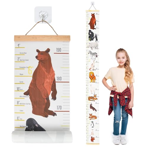 Messlatte für Kinder, Kinder Messlatte Höhe Diagramm Messlatten für Baby und Kleinkinderzimmer Wachstumstabelle Einfache Aufnahme, dauerhafte Nutzung 195 x 20cm Kein Spurhaken