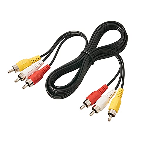 3 Cinch-Kabel Audio Video Composite-Kabel, 1,5 m RCA 3 männlich auf 3 männlich, für TV, VCR, DVD, Satellit und Heimkino-Receiver