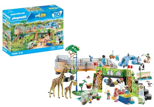 PLAYMOBIL MyLife 71600 Mein großer Erlebnis-Zoo, umfangreiches Zoo-Set mit 16 heimischen und exotischen Tieren sowie abwechslungsreichem Zubehör, detailreiches Spielzeug für Kinder ab 4 Jahren