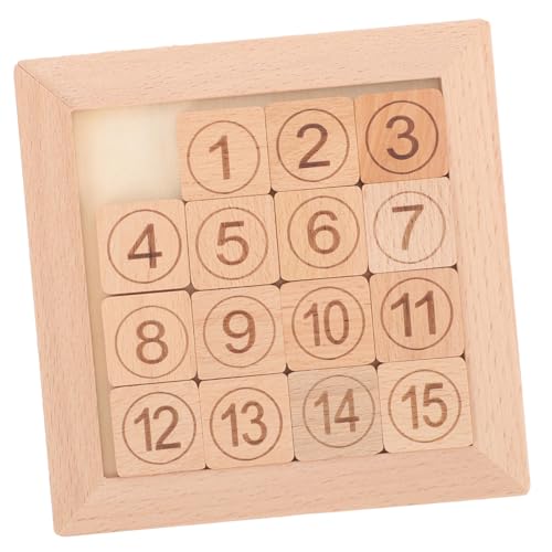 Alasum Digitale Huarong-straße Iq-Puzzle Zahlenerkennungsspielzeug Nummerntafel-Puzzle-Spielzeug Foliennummernrätsel Schiebepuzzle-Spielzeug Flip-Slide Fünfzehn Puzzlespiel Hölzern