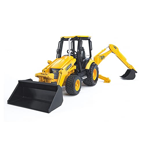 bruder 02427 - JCB MIDI CX Baggerlader - 1:16 Baustelle Baufahrzeug Löffelbagger Heckbagger Arbeiter bworld Baumaschine Spielzeug