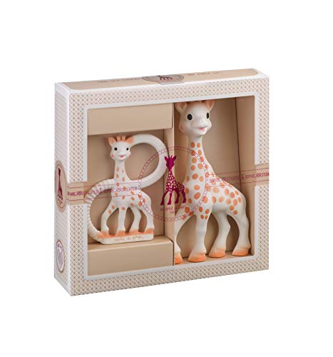 Sophie la Girafe – Geschenkbox zur Geburt + Beißring – 100 % Naturkautschuk – Aktivitätsset für Kinder – Frühes Lernspielzeug