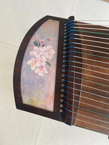 Guzheng Chinesische Saiteninstrumente, Blumenmuster, 21 Saiten, 135 cm