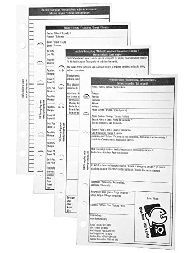iQ-Company Taucher Logbucheinlagen (XS) – Logbuch Einlagen gemischt – Perfektes Tauch Logbuch Zubehör Taucher – praktische Einlagen für Taucher