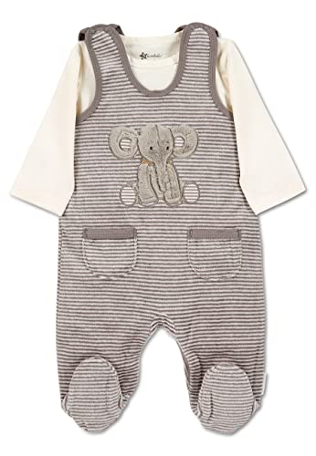 Sterntaler Baby Unisex Strampler-Set Strampler-Set Nicki Elefant Eddy - Strampler Baby, Babybody, Babykleidung - grau, 62