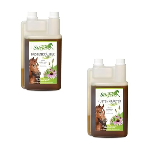 Stiefel HUSTENKRÄUTERSAFT | Doppelpack | 2 x 1 l | Ergänzungsfuttermittel für Pferde | Ausgewählte Kräutermischung | Ohne künstliche Aromastoffe | Für Atemwege und Bronchien