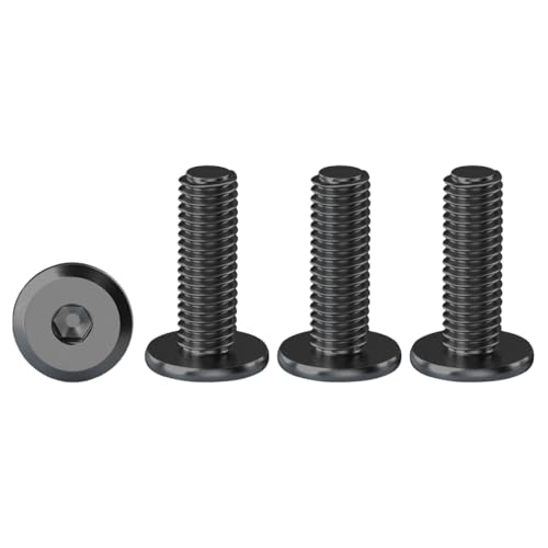 Drenky Schrauben Schwarz M4, Linsenkopfschrauben 20 Stück Edelstahl Schrauben M4x16mm Flachkopfschrauben Innensechskant Möbelschrauben für Möbelmontage, Holzbearbeitungsprojekte