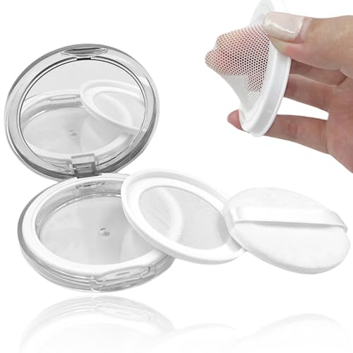 Pongnas Leere Puderdose Puderkoffer mit Puderquaste, Nachfüllbare Lose Puder Box, Tragbarer Make-up Setting Puder Rouge Etui für Den Täglichen Gebrauch auf Reisen