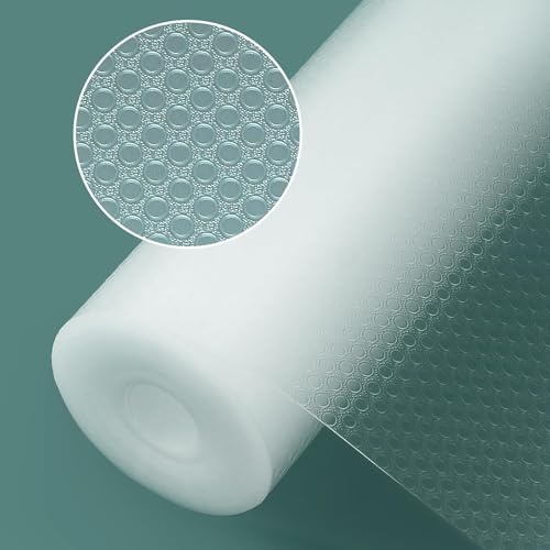 Origuuds Schubladenmatte, Eva-Material Wasserdichtem Schubladenauskleidung Antirutschmatte Kühlschrankauskleidungen Nicht Klebende für Küchenschränke Schubladen Schrank (Transparent/30cm x 150cm)