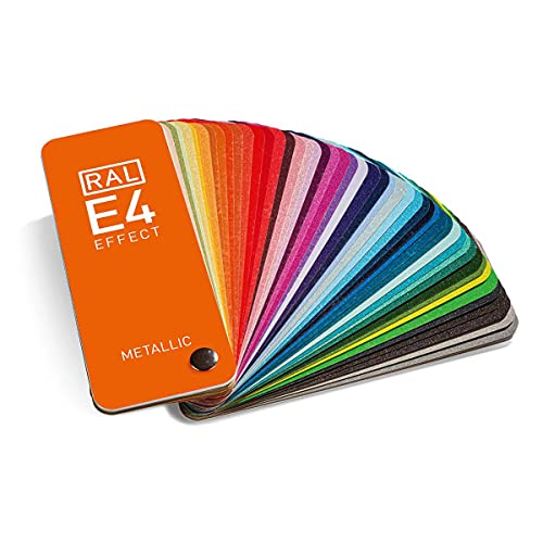 RAL E4 Farbfächer, 70 Metallic-Farben, ganzseitige Farbmuster, glänzend