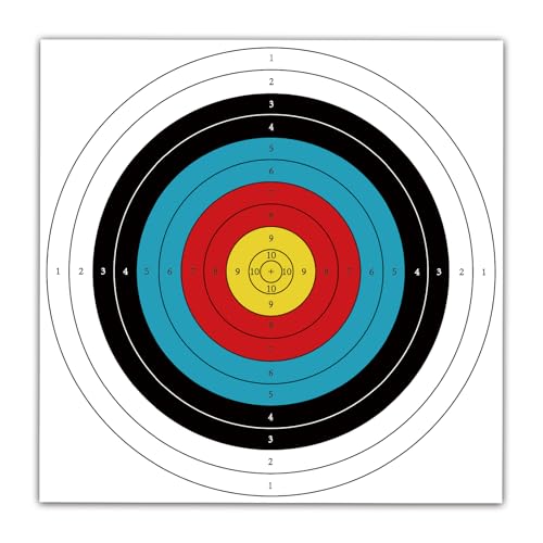 longbowmaker 60cm x60cm Bogenschießen Zielscheiben Auflagen 20 Blatt Standard 10 Ring Papier-Scheibenauflagen