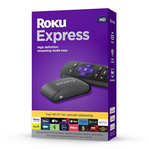 Roku Express HD-Streaming-Gerät mit High-Speed-HDMI-Kabel und Standard-Fernbedienung (Keine TV-Steuerung), geführter Einrichtung und schnellem WLAN