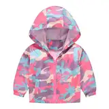 Kinder Softshelljacke Übergangsjacke, Kleinkind Frühling Kapuzenjacke Sommer Regenjacke, Süße Lustig Aufdruck Atmungsaktiv Bequem Langarm Herbst Windjacke Mädchen Jungen Outdoor Sports