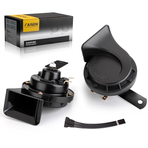 FARBIN Hörner Loud Truck Dual-Tone Air Horn Wasserdichte Zug Horn Kit für LKW Auto Motorrad Boot .etc Alle 12V Fahrzeuge ( Klassischer Stil)