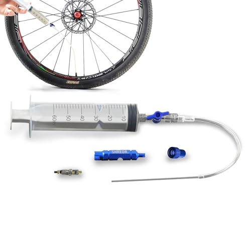 Shredr. Tubeless Injector Set | Komplettes Set inkl. Tubeless-Spritze, Ventilkern Werkzeug und Ventil-Adapter | 60ml Füllmenge | Für einfachen und sauberen Tubeless Service.