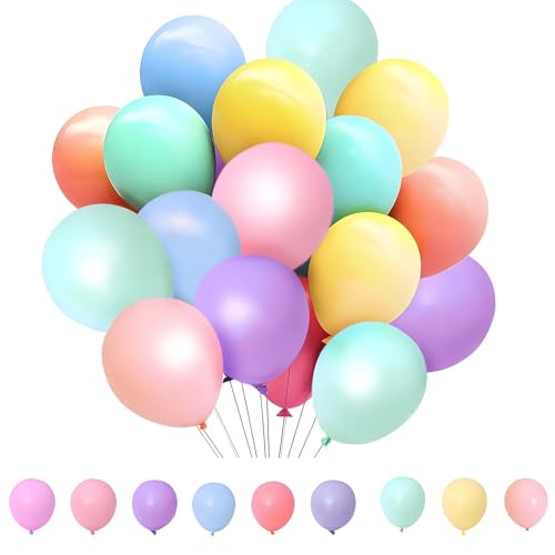 Pastell Luftballons Geburtstag,100 Stück 12 Zoll Luftballon Pastell,Bunte Ballons,Latex Luftballons Set,Bunte Ballongirlande Partydeko, Geburtstagsdeko, Hochzeitsdekoration, Babypartydekoration
