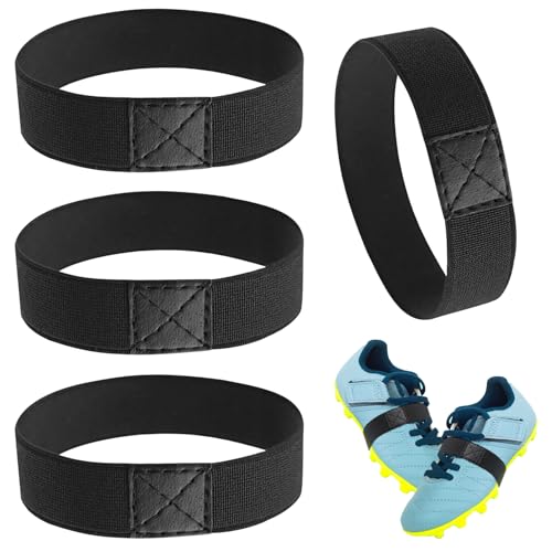 4 Paar Schnürsenkel Fixierband Fussball,Schnürsenkel Fixierband für Fußballschuhe Verhindert Das Lösen Der Schleifen,Stretching Band Schnürsenkel Reißfeste Fixierung,Anti Loose Schuhbänder