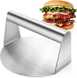 JOLIGAEA Burgerpresse, Burger Pattie Presse, 5,5 Zoll Round Edelstahl Burger Smasher, Professionelles 304 Edelstahl Hamburgerpresse Grillzubehör für Flat Top Grill, Grillen, Squeeze Grease