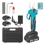 Professionelle Akku Astschere, Elektrische Gartenschere mit 2x 20V 1500mAh Akkus, LCD-Anzeige, Bürstenloser Motor, Max.30mm Schnittdurchmesser, SK5 Klingen, Elektrische Baumschere für Gartenarbeit