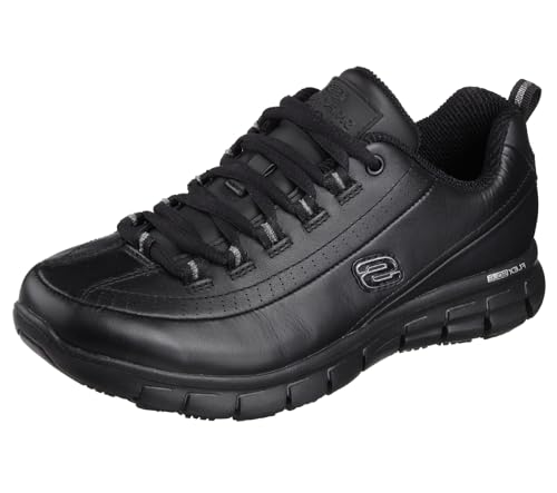 Skechers for Work Women's Sure Track Trickel Slip Resistant Work Shoe, Black, 10 M US