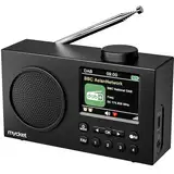 Mycket Tragbares DAB/DAB+ Radio, UKW Digitalradio mit Bluetooth, Kleines Wiederaufladbares Radio, 2,4" Farbdisplay, Dual Wecker, Sleep Timer, 40 Voreingestellte Sender, Küchenradio mit USB Ladekabel