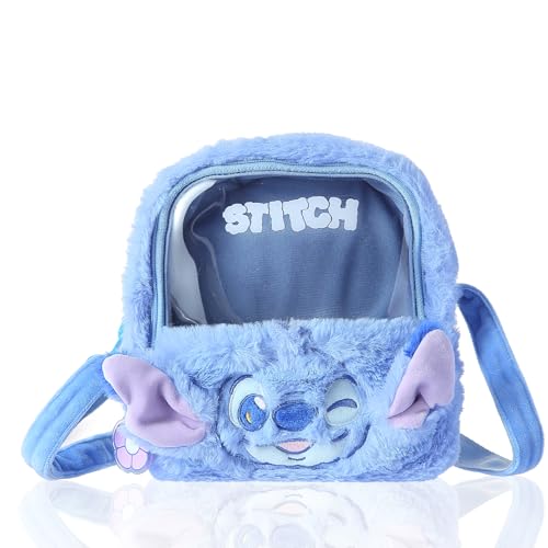 MINISO Kinder Umhängetasche Cartoon, Stitch Handytasche zum Umhängen Mädchen, Stitch Tasche Deko süße Brusttasche für Kinder, Lilo und Stitch Handtasche für Mädchen Geburtstags Geschenke