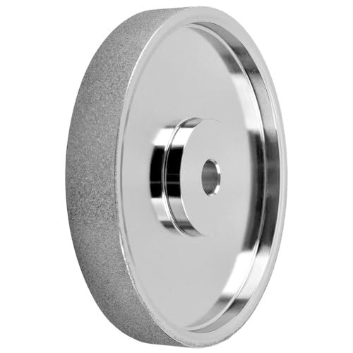 Schleifscheibe, 15,2 cm, 2,5 cm breit, 1,27 cm, 1,6 cm Dorn aus Stahl, CBN-Schleifscheibe, Körnung 180, Körnung 320