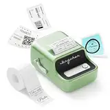 NIIMBOT B21 Etikettendrucker, Selbstklebendes Etikettiergerät Bluetooth Beschriftungsgerät Sticker Drucker Label Printer, Tragbares Label Printer für Barcode Einzelhandel Büro, Grün