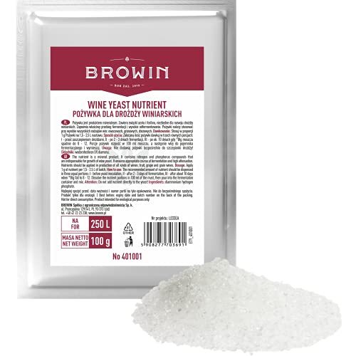 Browin 401001 Hefenährsalz, Weinhefe, Wein, mineralisches Nährsalz 100g, 100 g