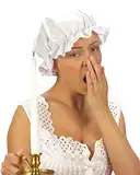 Horror-Shop Mittelalterliche Schlafhaube Weiß als Kostümzubehör für Karneval und Mottoparties