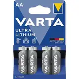 VARTA Batterien AA, 4 Stück, Ultra Lithium, 1,5V, ideal für Digitalkamera, Spielzeug, GPS Geräte, Sport- & Outdoor-Einsätze