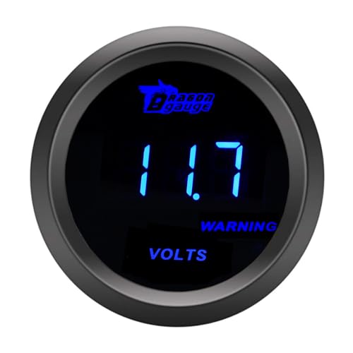 ETOPARS Universelle Auto Spannungsanzeige 2Zoll 52mm Auto Spannungsmesser Messgerät Digitales Voltmeter Anzeige Spannungs Blau Lichtanzeige Instrument Rauchtönung Len