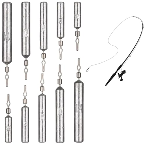 Jushion 28 Stück Silber Angelzubehör Set, Dropshot Blei 14g,10g,7g,5g,3.5g,Angelgewichte, Angeln Dropshot Angelblei, Gewichte Drop Shot, Shot Blei Angelzubehör