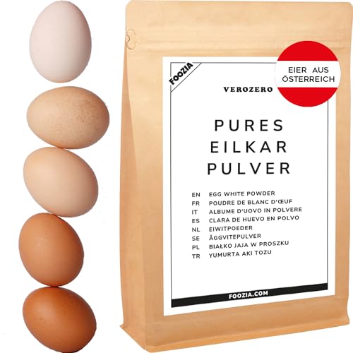 Eiklarpulver Pures Eiklar Pulver Eier aus Österreich Egg White Powder Eiklar flüssig Pulverisiert Ei Protein von Foozia (175 g)