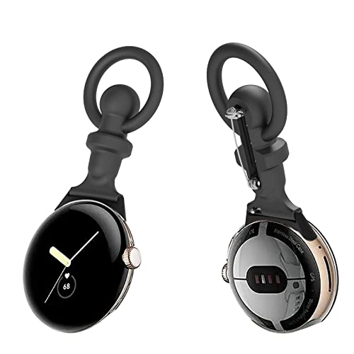 yothchose Band Kompatibel mit Google Pixel Watch Pocket Portable Band Halter Fob Kommt mit Google Adapter Connector für Krankenschwester Doktor Uhr Fob Silikon Zubehör (schwarz)