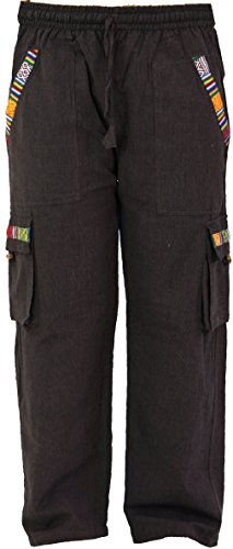 GURU SHOP Yogahose, Goa Hose im Ethnostyle, Schokobraun, Baumwolle, Size:L (50)