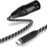 NCGGY USB C auf Mikrofon Audiokabel,2M Type C auf XLR Male Output Stereo Kabel Kompatibel mit PC Telefon Tablet Power Amplifier, Speaker, Mixer Console, etc