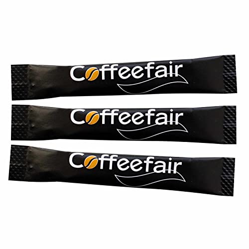 Coffeefair Zuckersticks Schwarz 1000 x 4g Zucker, weißer Portionszucker, Feinzucker portioniert, ideal für die Gastronomie oder das Büro