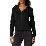 Amazon Essentials Damen Fleece-Hoodie mit durchgehendem Reißverschluss (in Übergröße erhältlich), Schwarz, XXL
